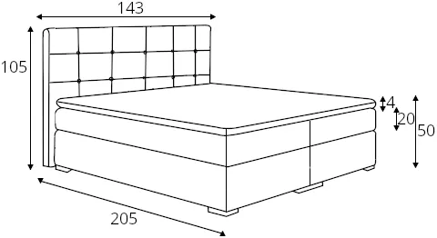 Postel Boxspring do ložnice 140 Inez