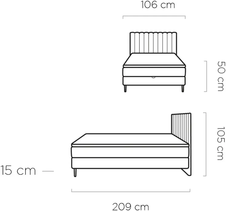 Postel boxspring 100 Nepo s úložným prostorem