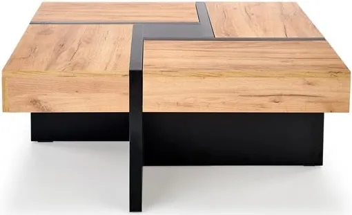 Designerska ława Sevilla do salonu dąb craft-czarny