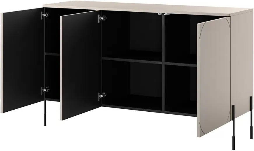 Komoda trzydrzwiowa z półkami Sonatia 150 cm