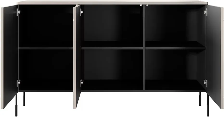 Komoda trzydrzwiowa z półkami Sonatia 150 cm