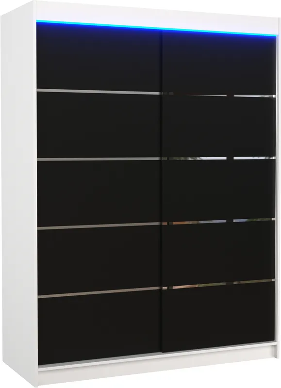 Šatní skříň s posuvnými dveřmi s LED osvětlením Luft 150