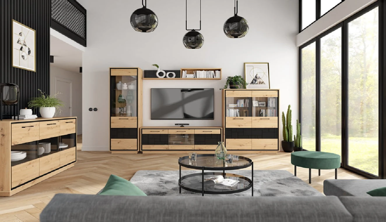 Moderní třídveřová TV skříňka do obývacího pokoje Pont