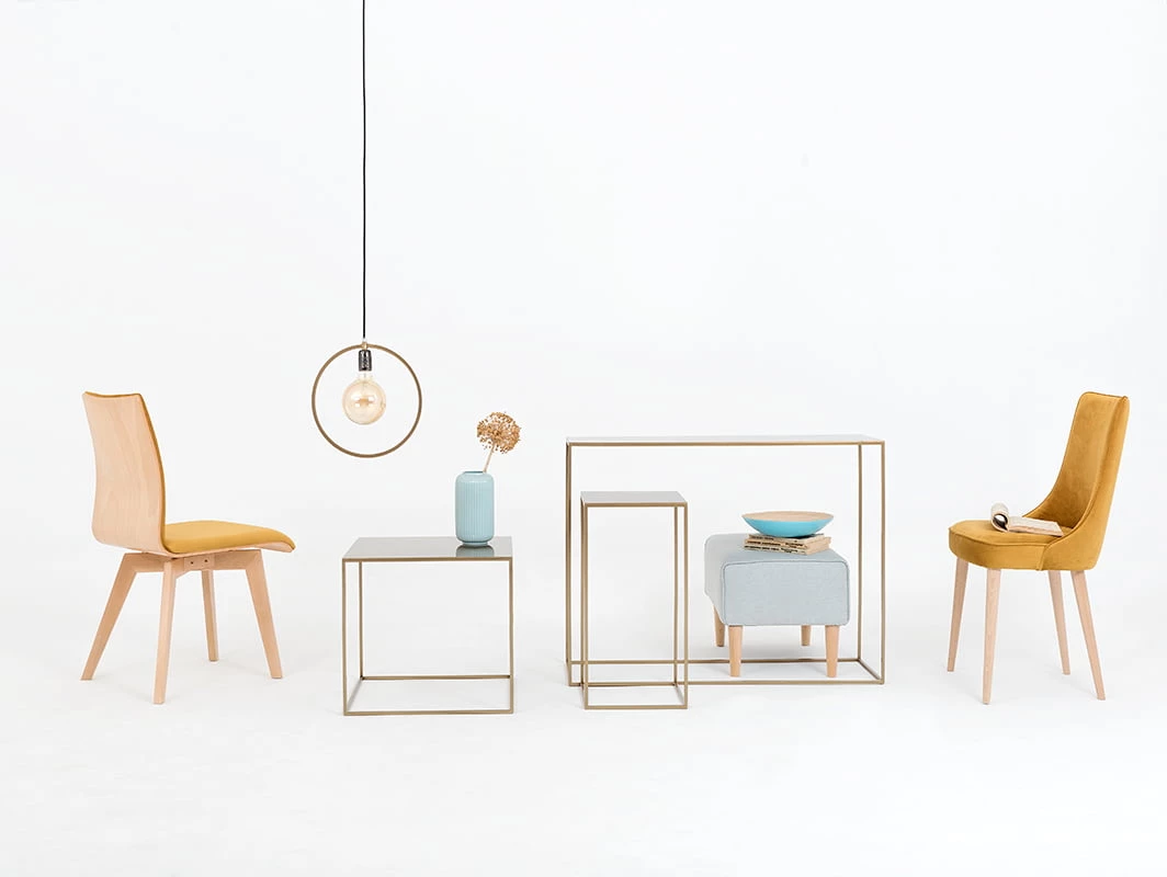 Konzolový stolek na kovových rámech do obývacího pokoje Tensio 100x35 cm