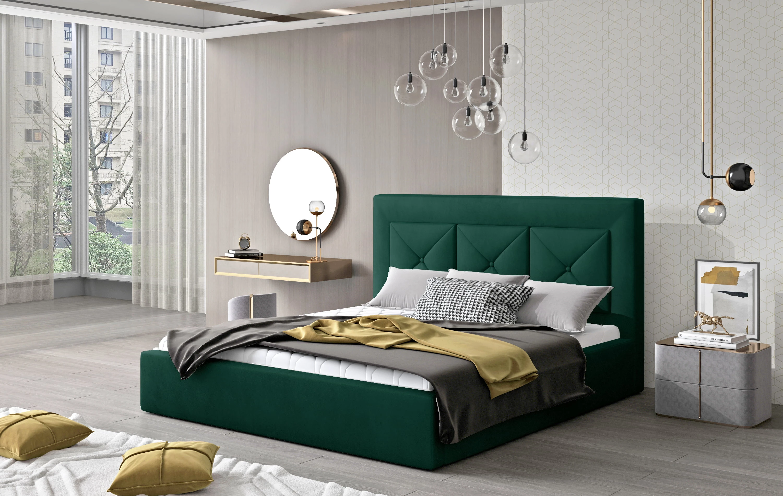 Čalouněná postel do ložnice 200 Cloe (dřevěný rošt)