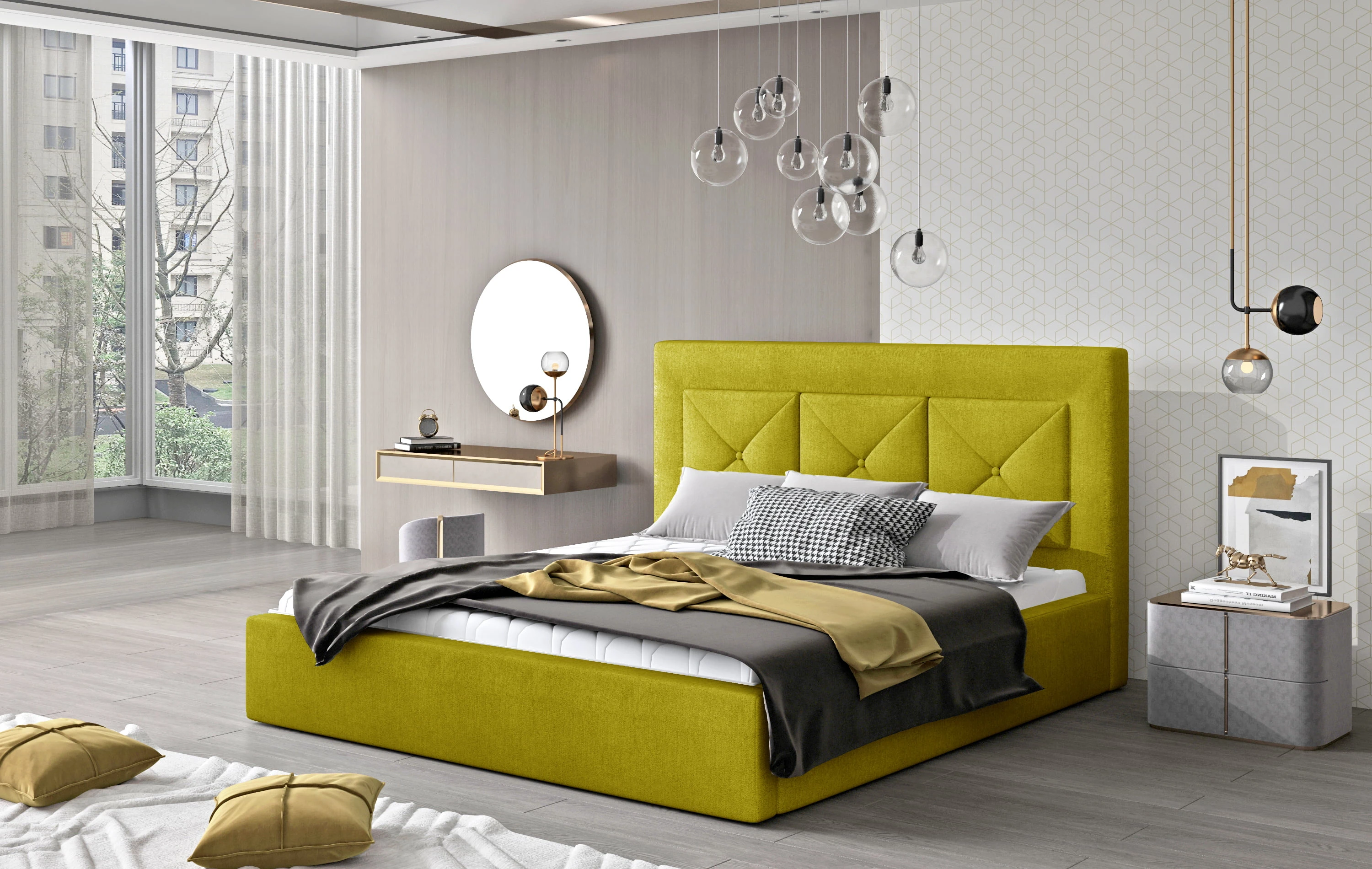 Čalouněná postel do ložnice 160 Cloe (dřevěný rošt)