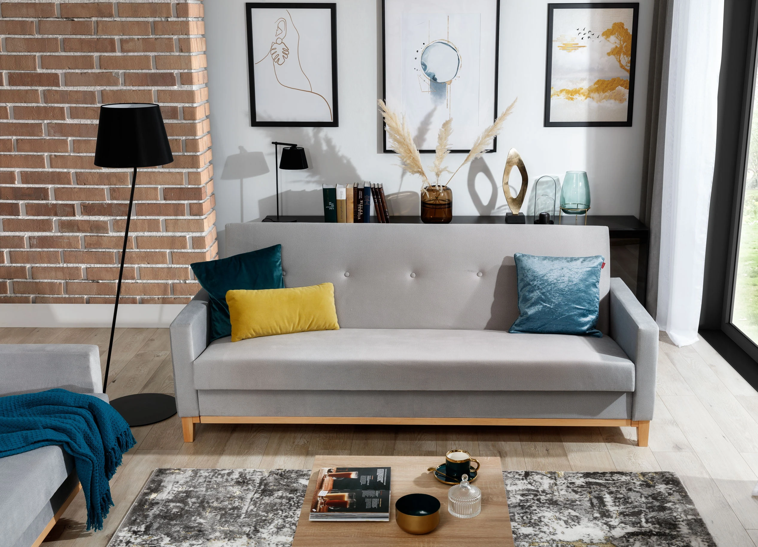 Sofa Selene z funkcją spania i pojemnikiem
