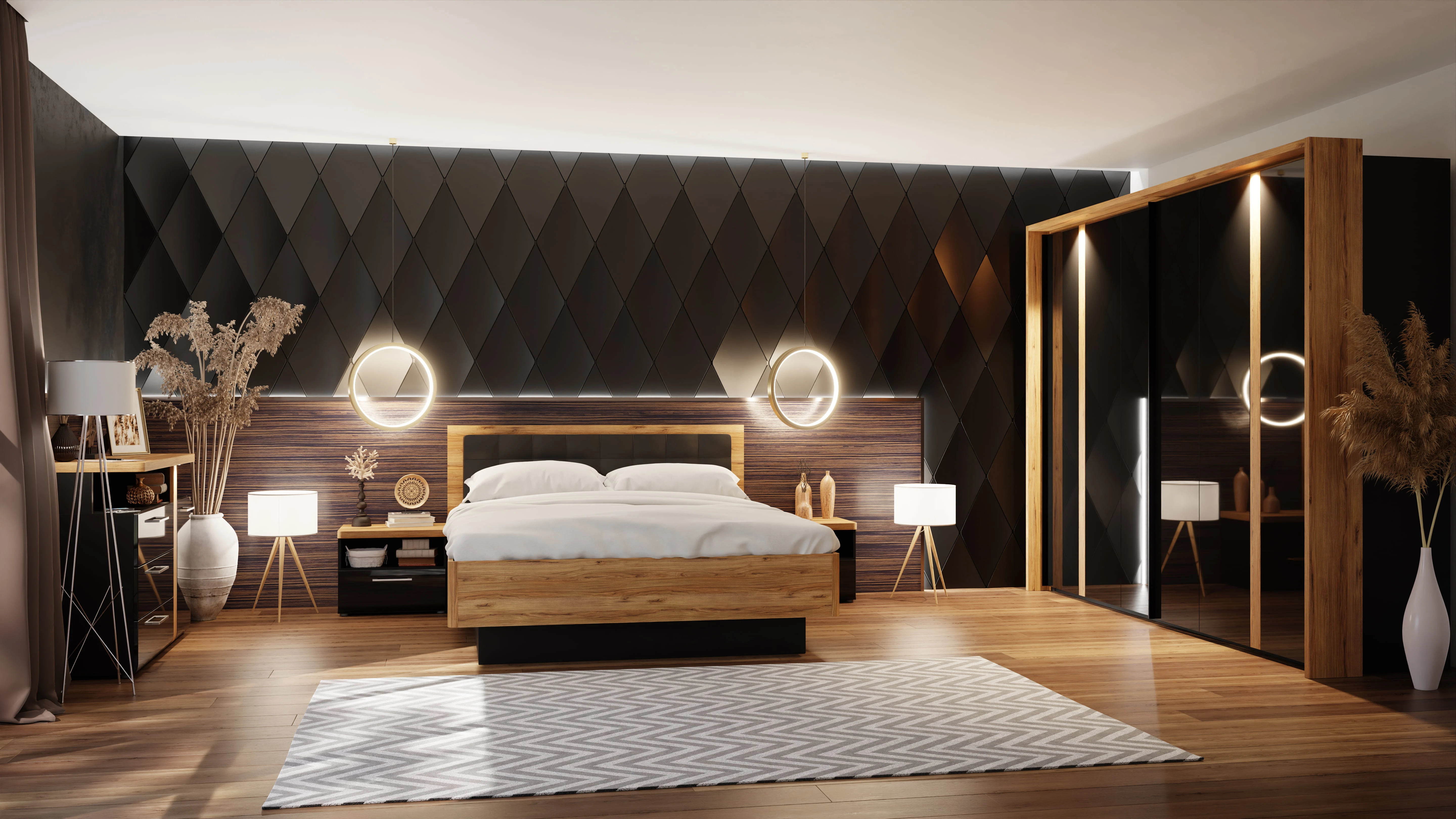 Moderní postel do ložnice Tuluza Black