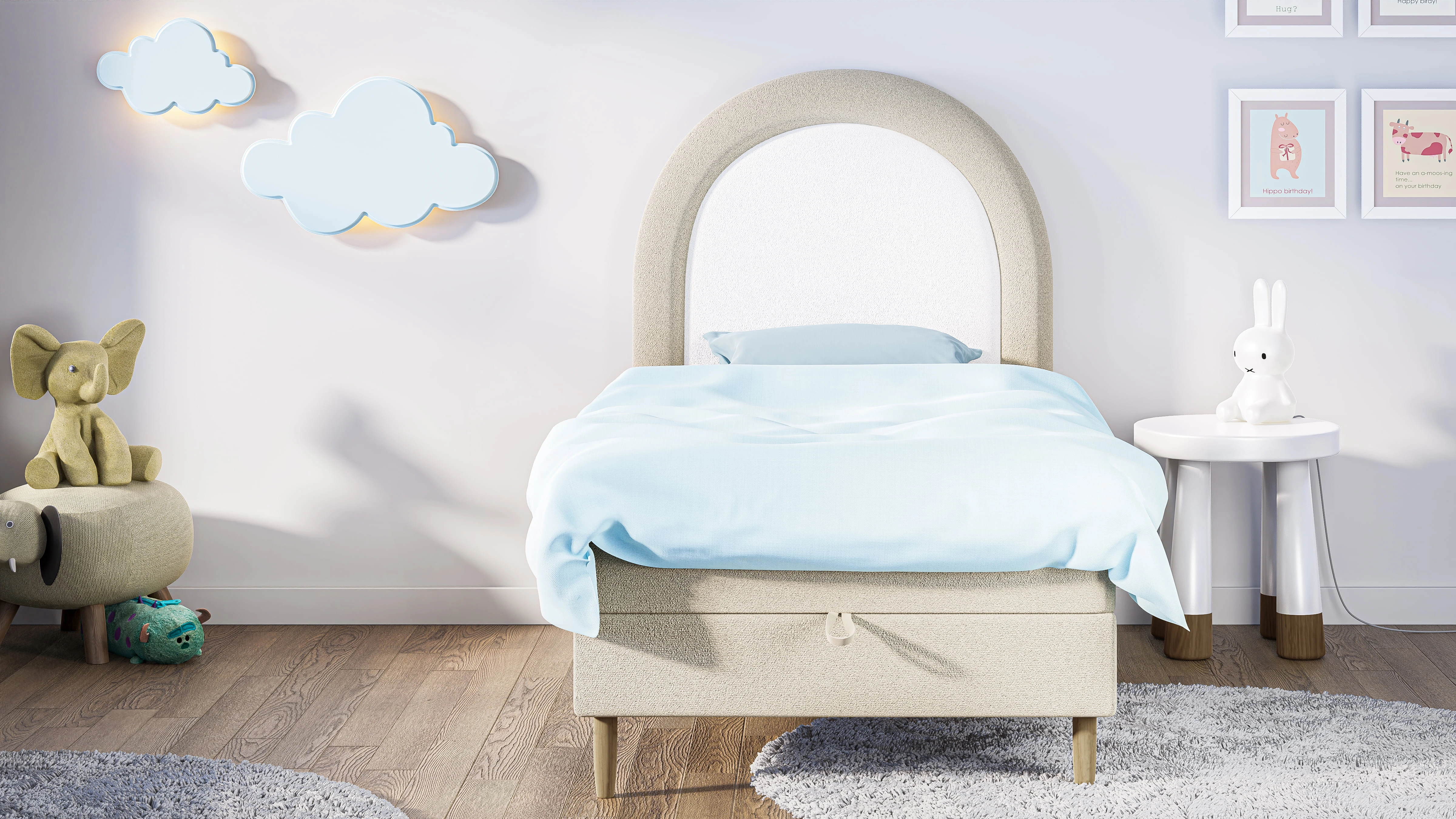 Dětská postel s vysokým zaobleným čelem Balu 90x160