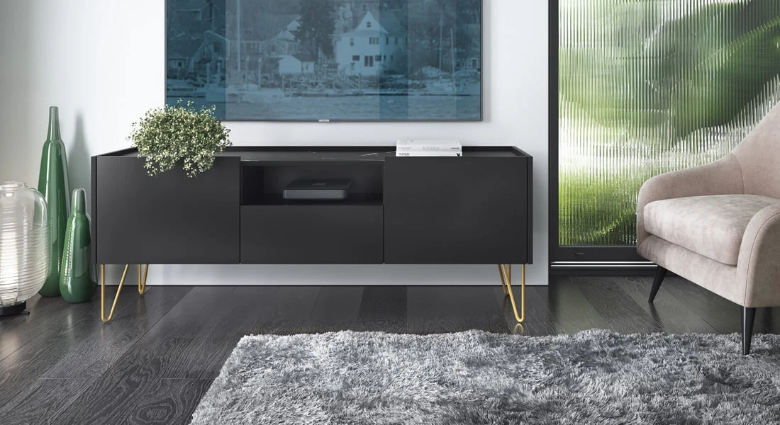Moderní TV stolek na nožičkách do obývacího pokoje Harmony