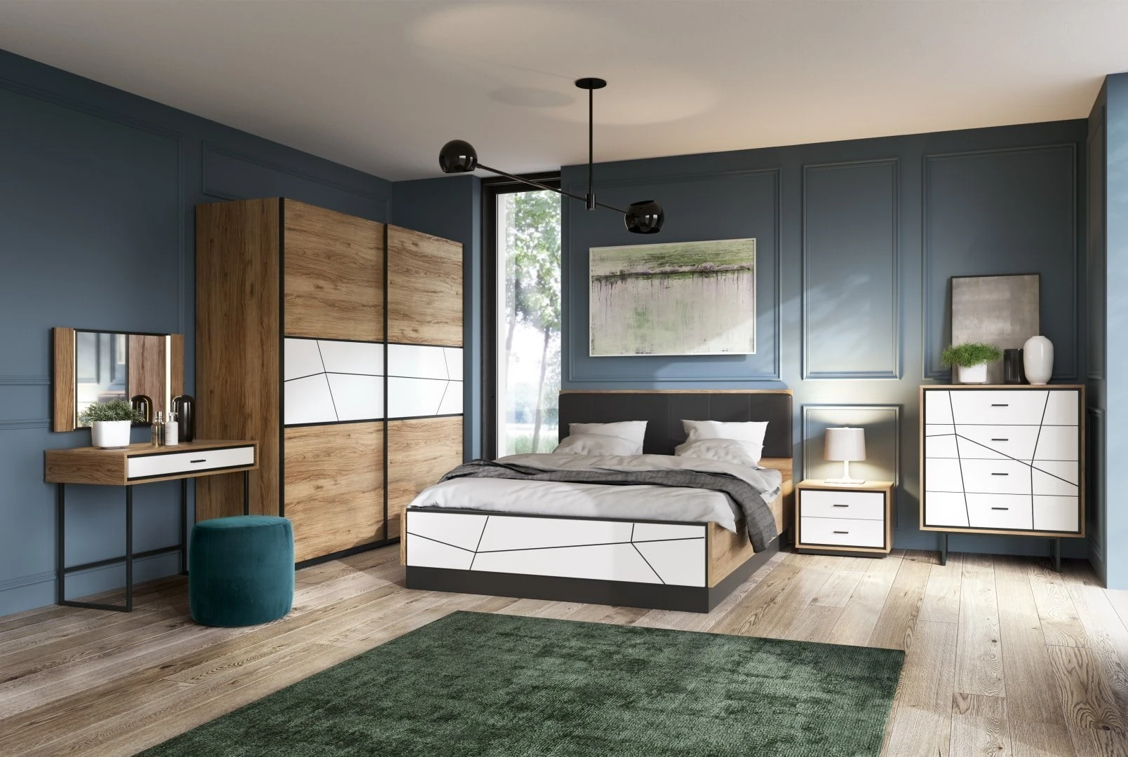 Moderní dvoulůžková postel do ložnice Brolo
