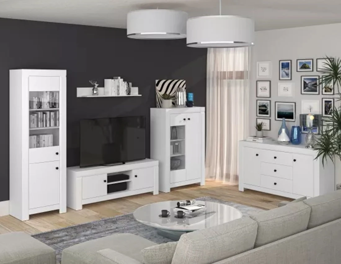 Široký dvoudveřový TV stolek s policí do obývacího pokoje Lahti