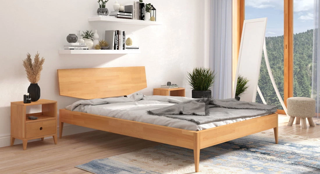 Dřevěná postel buková 120 do ložnice Sund