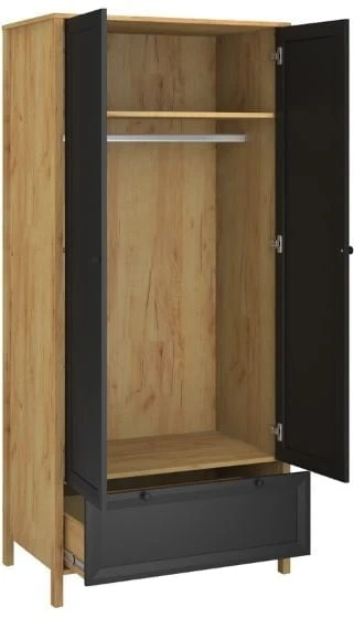 Prostorná dvoudveřová skříň se zásuvkou do obývacího pokoje Brent