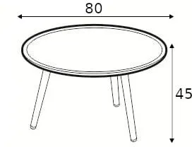 Stolik Love Coffee 80 o wysokości 45 cm