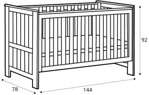 Łóżeczko Blanco 140x70 Marsylia MDF