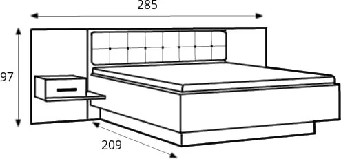 Łóżko 160 + szafki nocne Bellevue