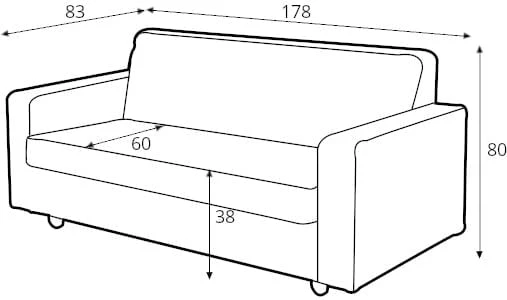 Sofa 2-osobowa z funkcją spania Zugo