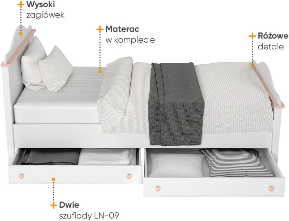 Łóżko Luna z materacem
