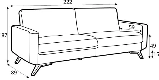 Sofa Fiord z funkcją spania i pojemnikiem na pościel
