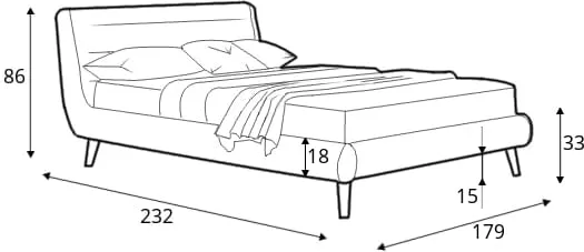 Čalouněná postel Elanda 160 světle šedá