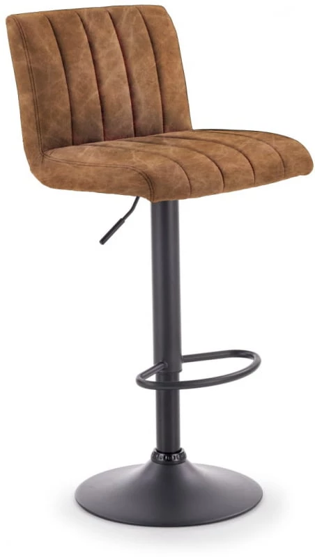 Moderní čalouněná barová židle s opěrkou na nohy H-89