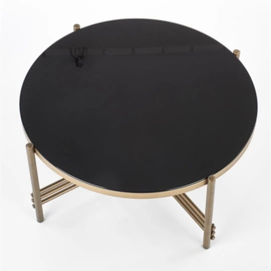 Konferenční stolek Ismena do obývacího pokoje černá se zlatou