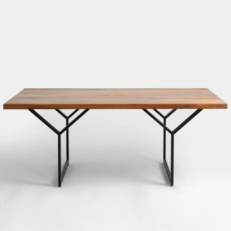 Stůl na kovových rámech do jídelny 160 Longo Solid Wood