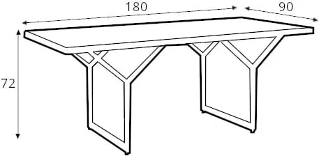 Stůl na kovových rámech do jídelny 180 Longo Solid Wood