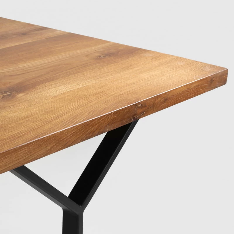 Stůl na kovových rámech do jídelny 200 Longo Solid Wood