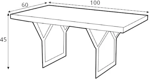Konferenční stolek na kovových rámech Longo Solid Wood 100x60