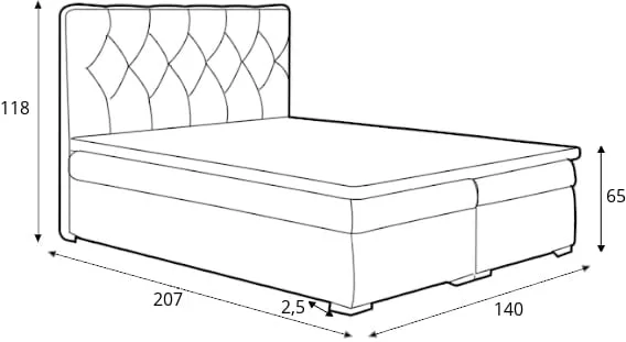 Postel boxspring 140 Roma
