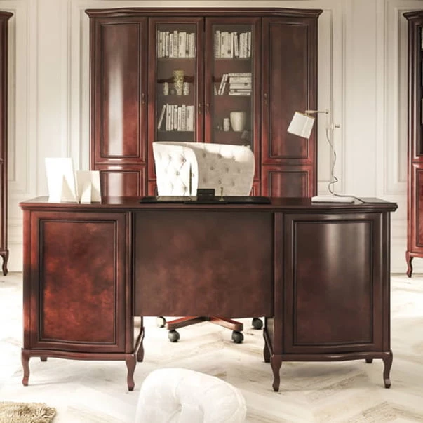 Elegantní psací stůl v klasickém stylu se skříňkou a zásuvkami do kanceláře Gerard