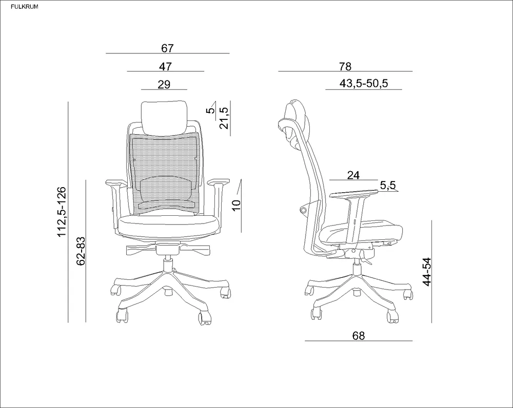 Ergonomická kancelářská židle Fulkrum
