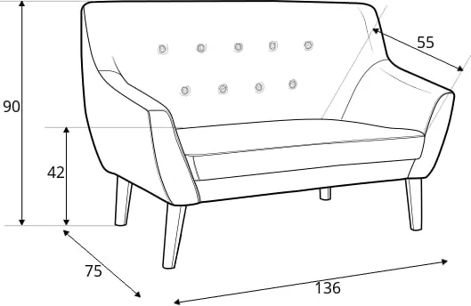 Rozkládací pohovka Nordic 2 Velvet