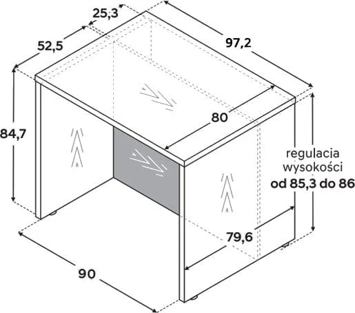 Wyspa kuchenna KAM o szerokości 90 cm