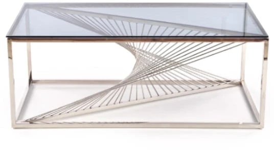 Konferenční stolek Infinity do obývacího pokoje kouřové sklo-stříbrná