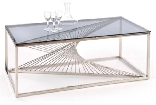 Konferenční stolek Infinity do obývacího pokoje kouřové sklo-stříbrná