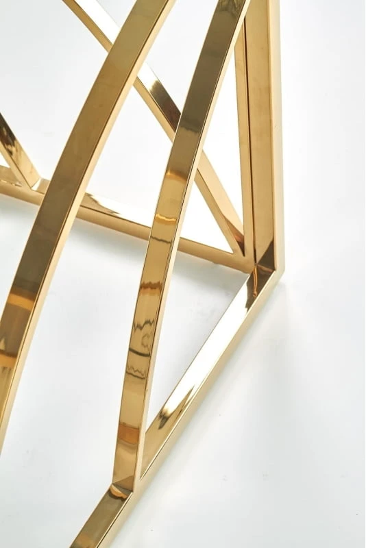 Designérský čtvercový konferenční stolek Universe do obývacího pokoje kouřené sklo-zlatý