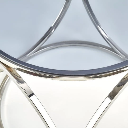 Kavový stolek Venus S do obývacího pokoje kouřené sklo-stříbrná
