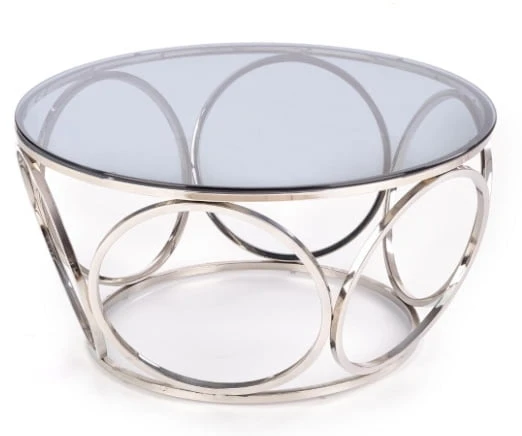 Konferenční stolek do obývacího pokoje kouřené sklo-stříbrná
