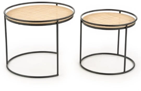 Sada dvou kávových stolků Manado do obývacího pokoje přířodní-černý