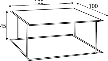 Konferenční stolek na kovových rámech 100x100 Walt Metal
