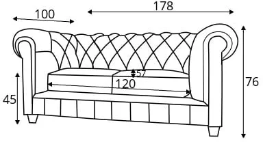 Sofa 2-osobowa Chesterfield Cambridge