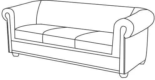 Sofa 3-osobowa Chesterfield York bez funkcyjna