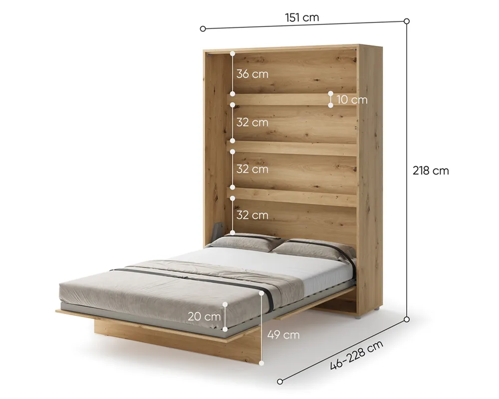 Sklápěcí postel vysoká 140 Bed Concept