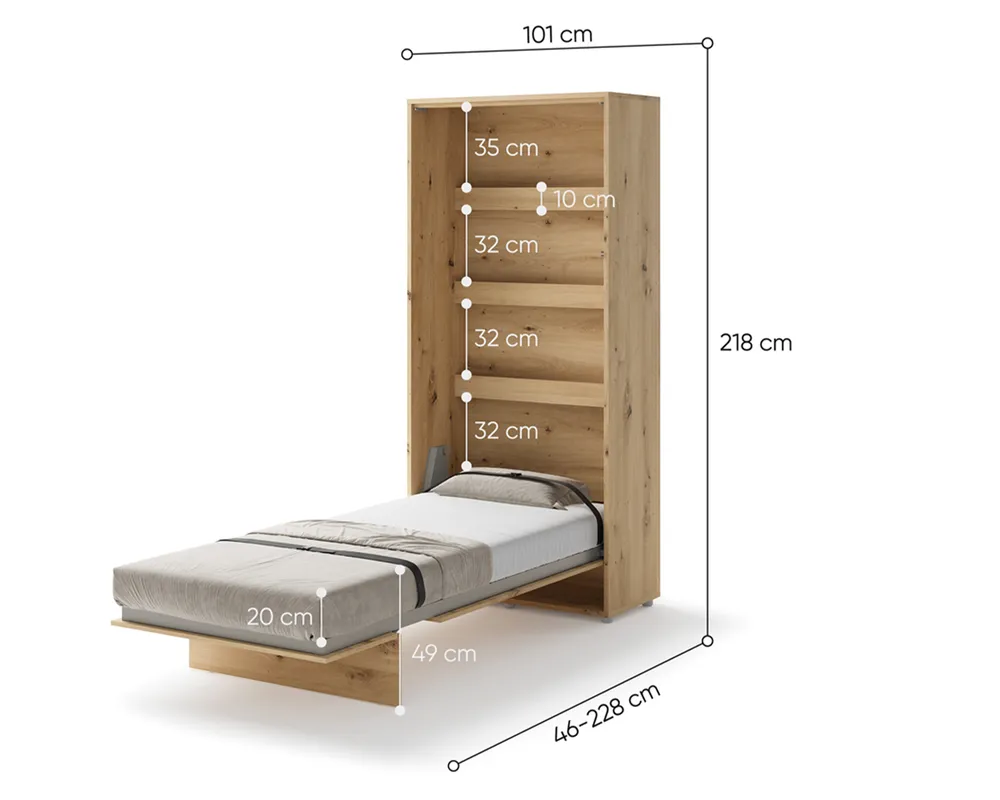 Sklápěcí postel vysoká 90 Bed Concept