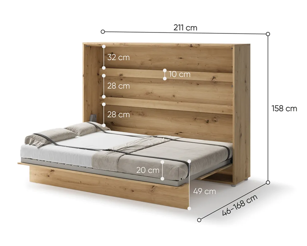 Sklápěcí postel nízká 140 Bed Concept