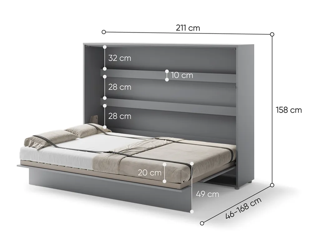 Sklápěcí postel nízká 140 Bed Concept
