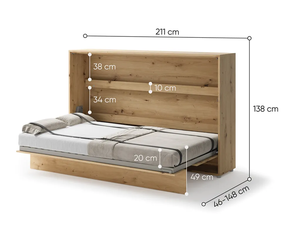 Sklápěcí postel horizontální 120 Bed Concept